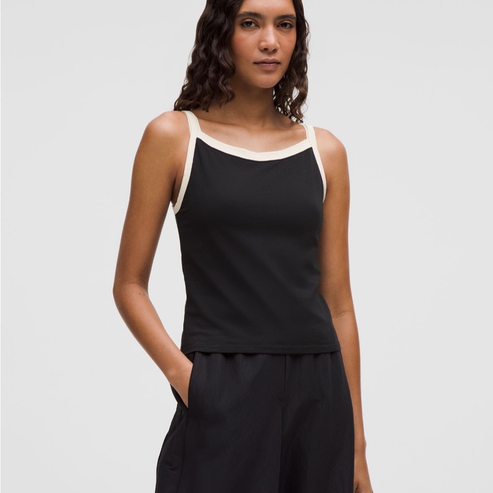Organic Cotton High-Neck Ringer Tank Top